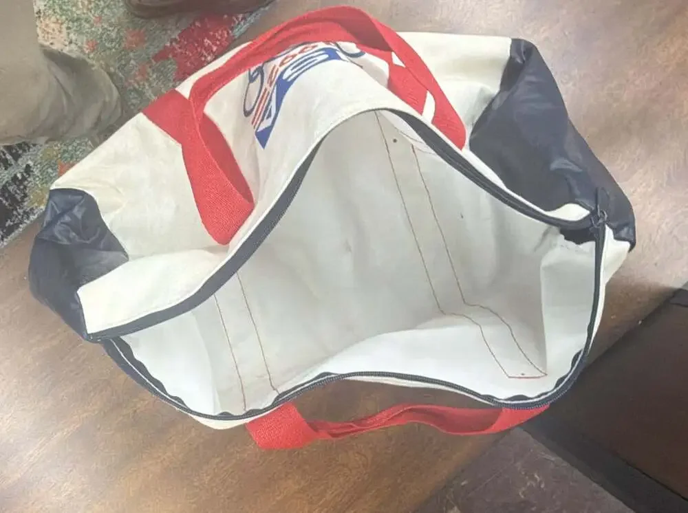 Vintage USA 1992 Olympics Canvas Duffel Bag Red Blue